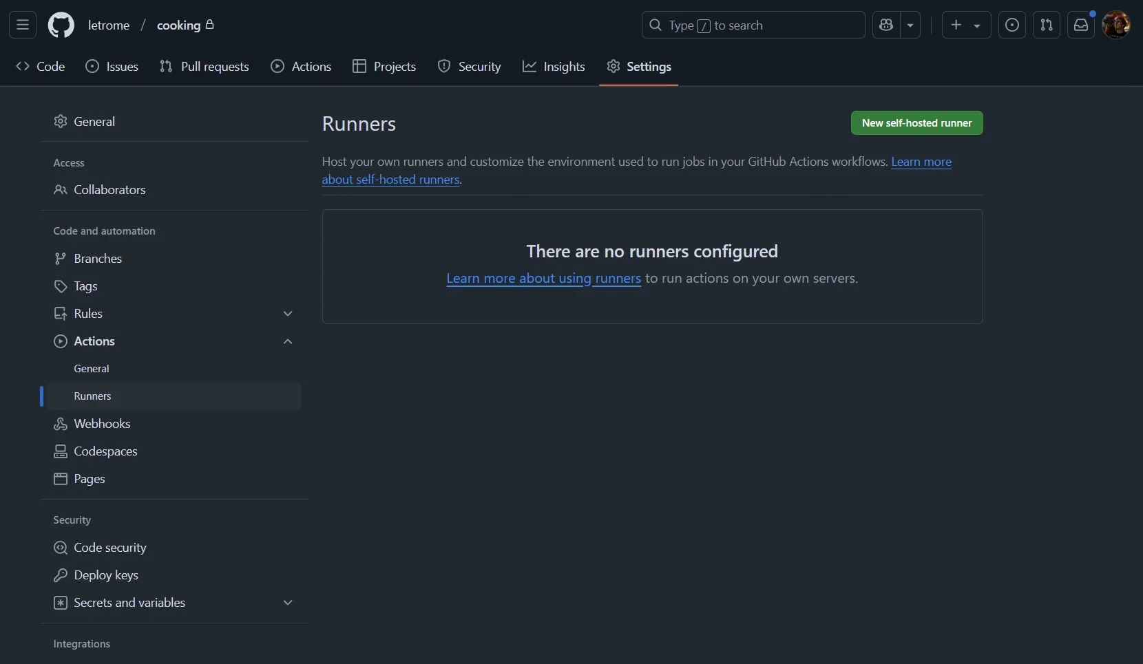 The runner with status "Idle"