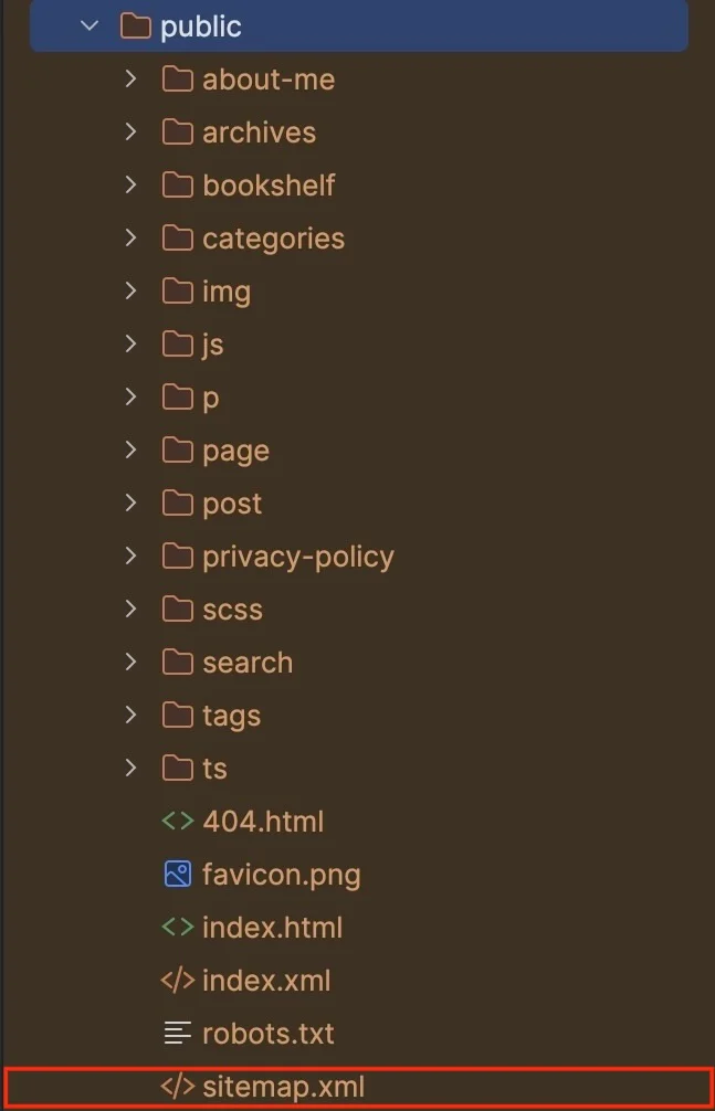 The file named "sitemap.xml", in the public folder
