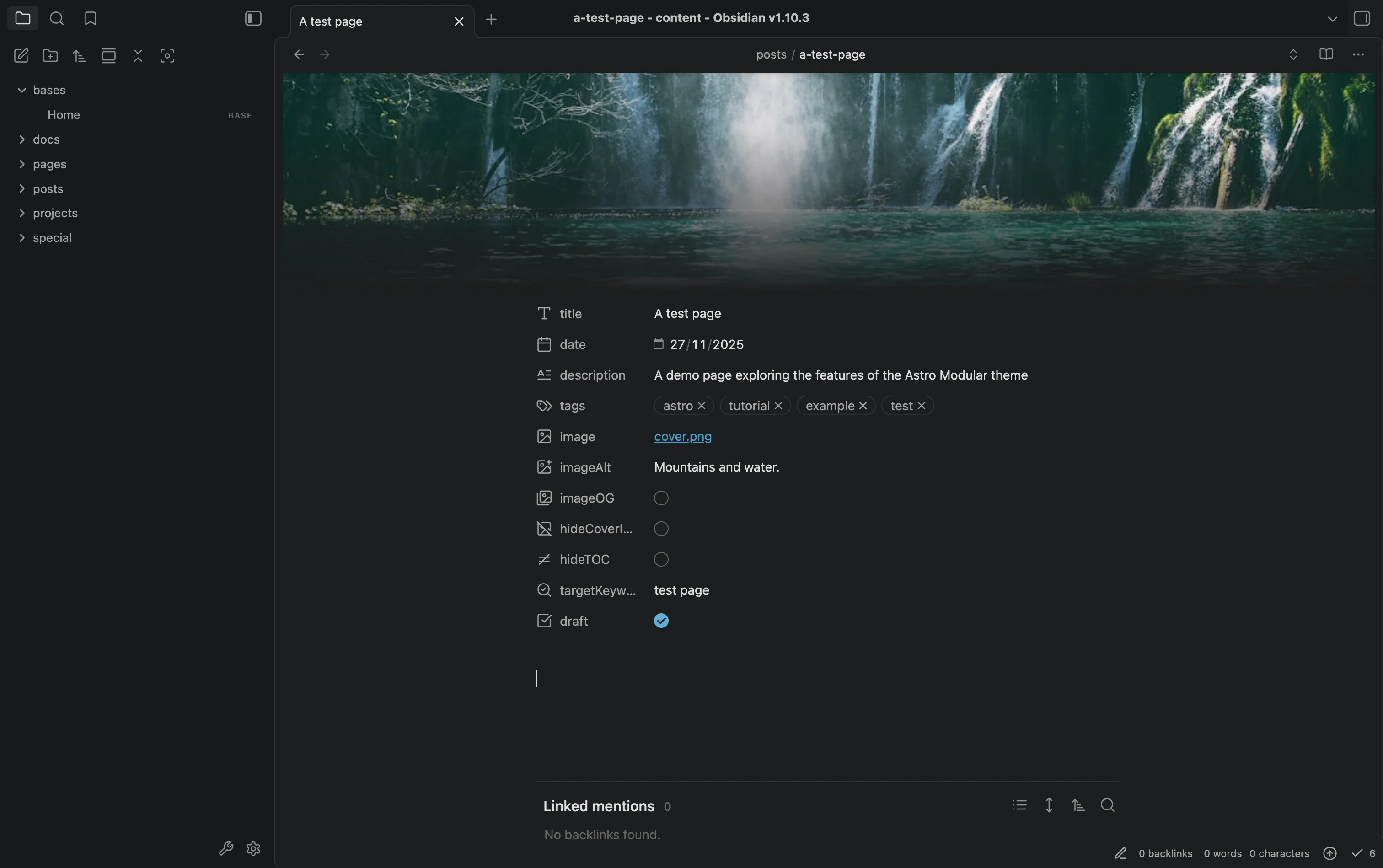 new post created from the CMS