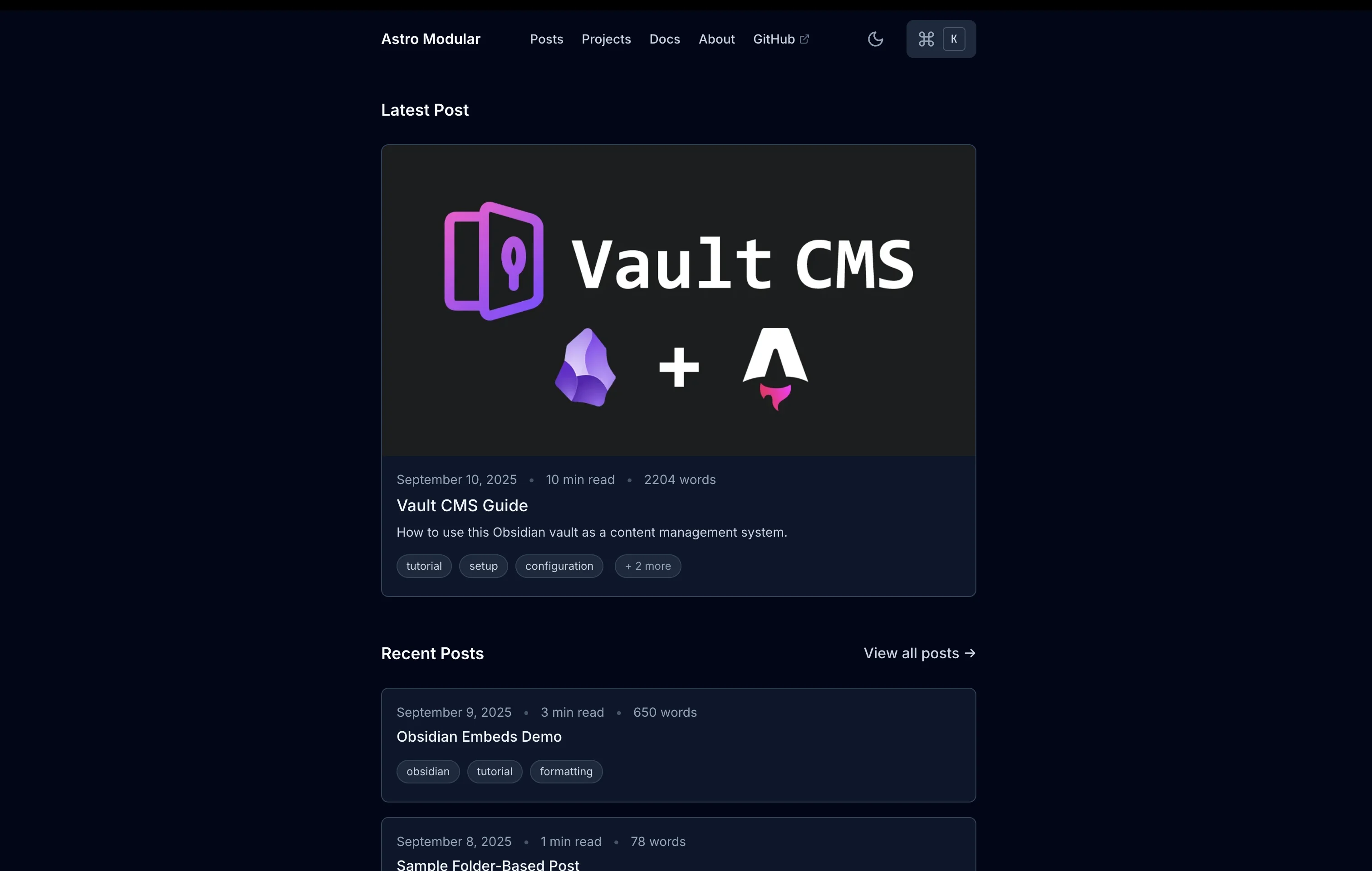 The website once published